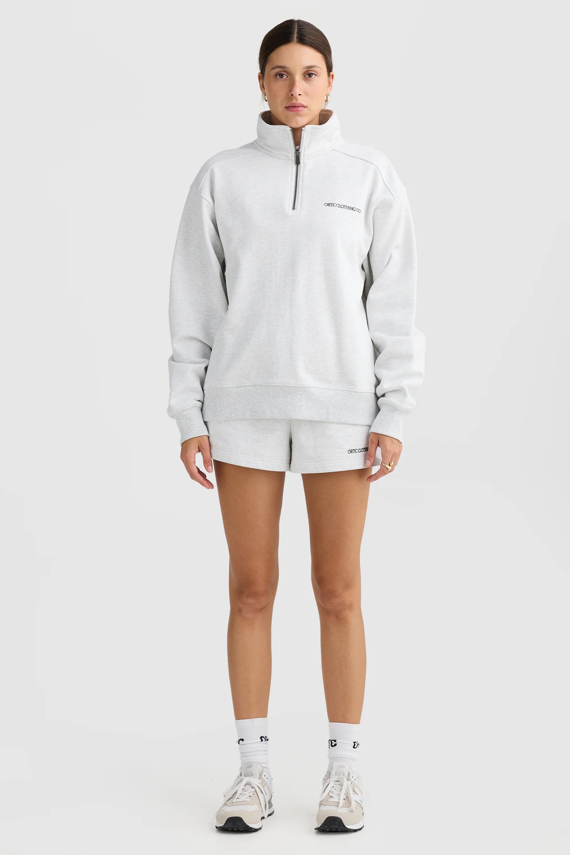 LENA QUARTER ZIP WHITE MARLE