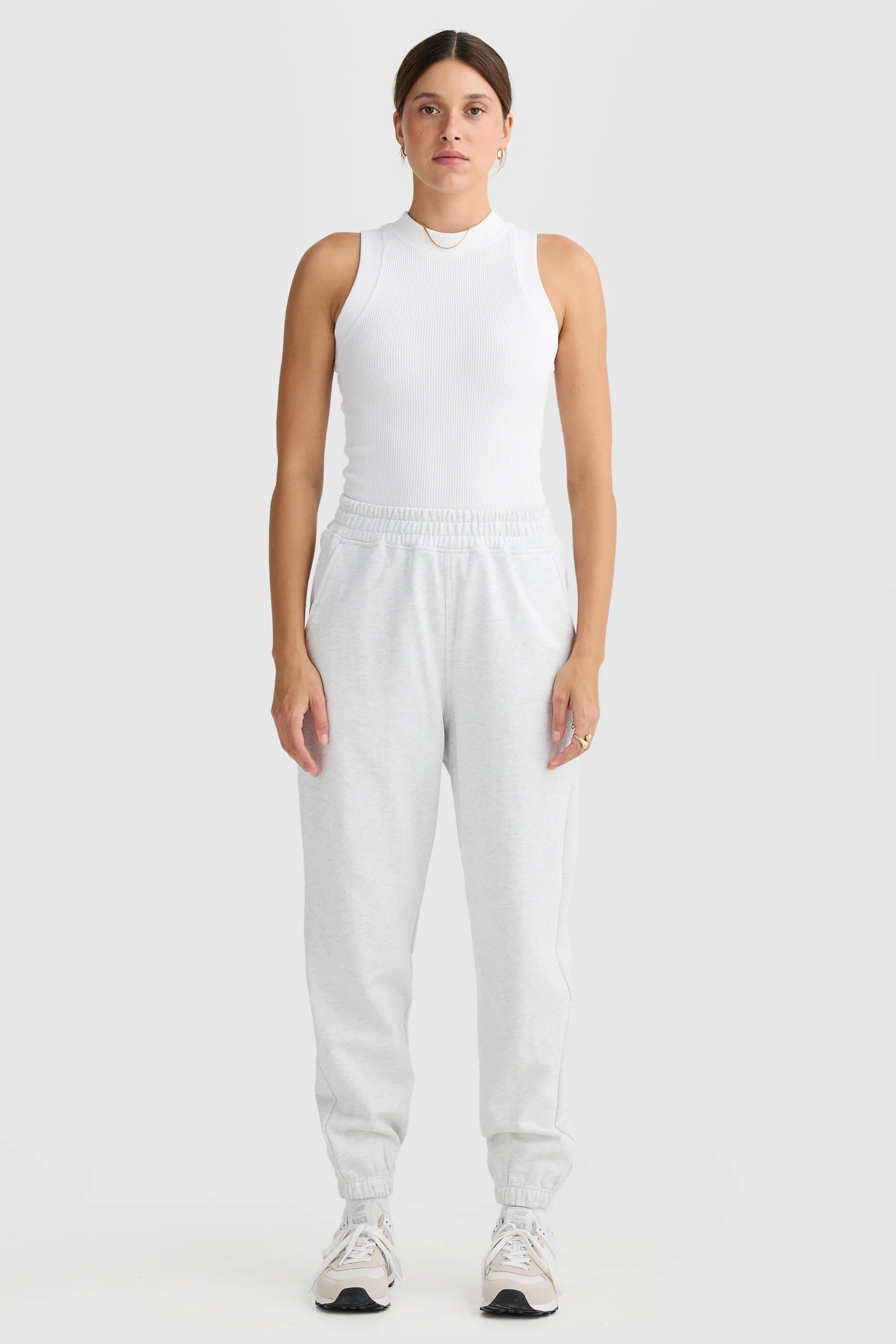 LENA TRACK PANTS WHITE MARLE