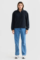 SHERPA FLEECE QUARTER ZIP WASHED BLACK