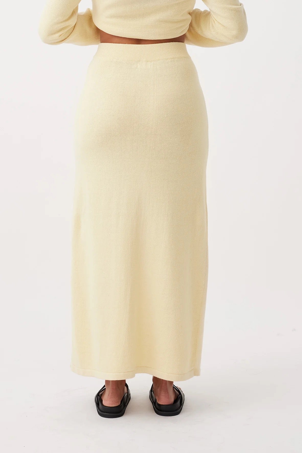 POPPY ORGANIC COTTON-LINEN BLEND SKIRT - BUTTER