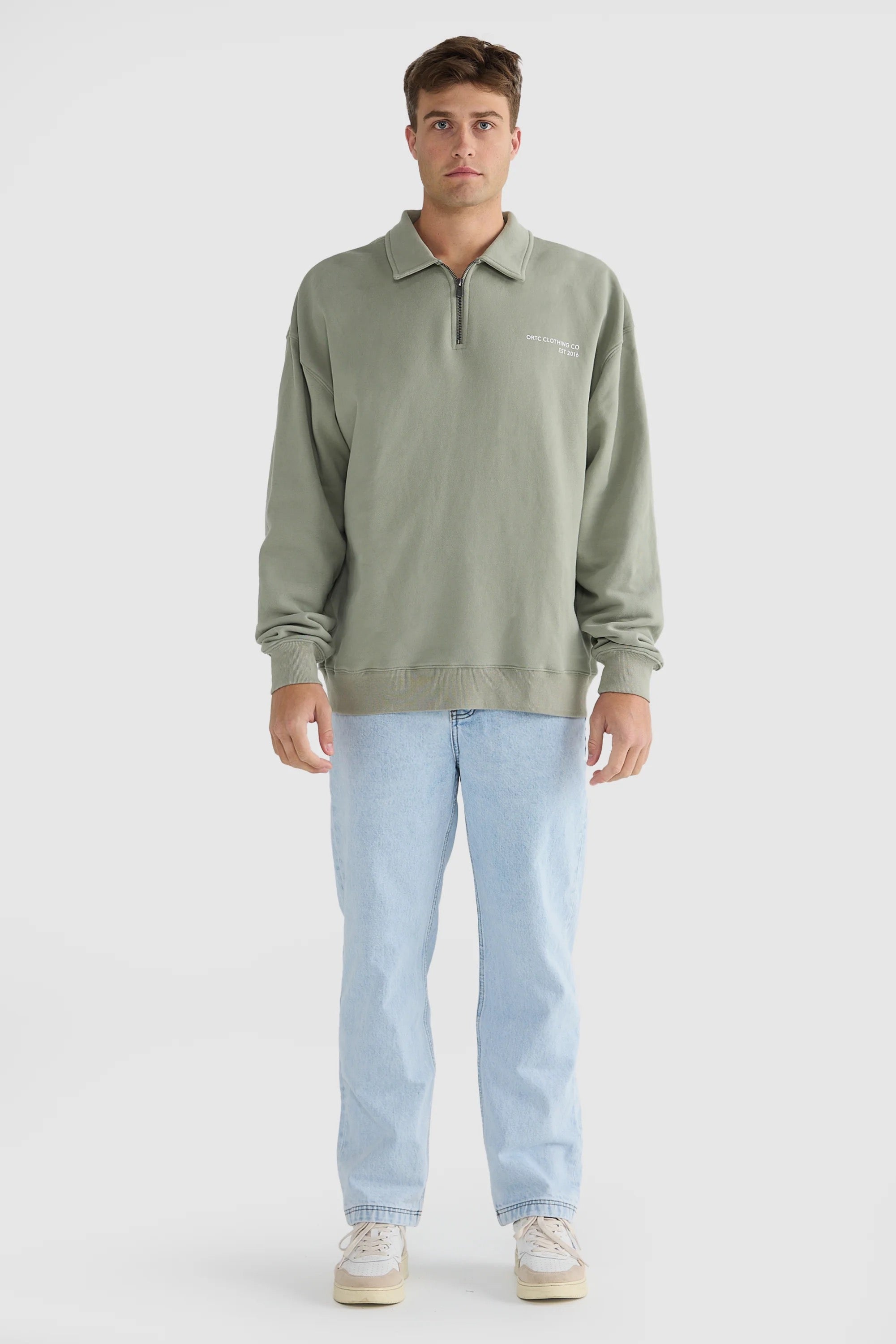 OLIVER QUARTER ZIP OLIVE