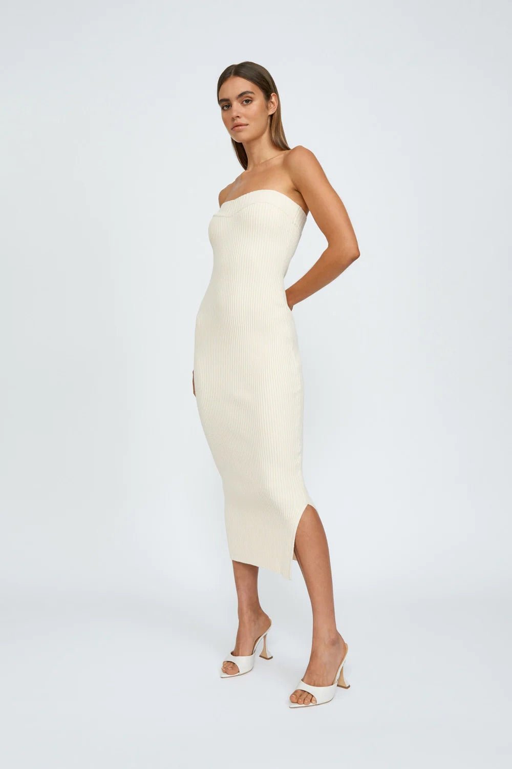 CASHMERE COTTON STRAPLESS DRESS - SUNDAY BEST TRADING CO