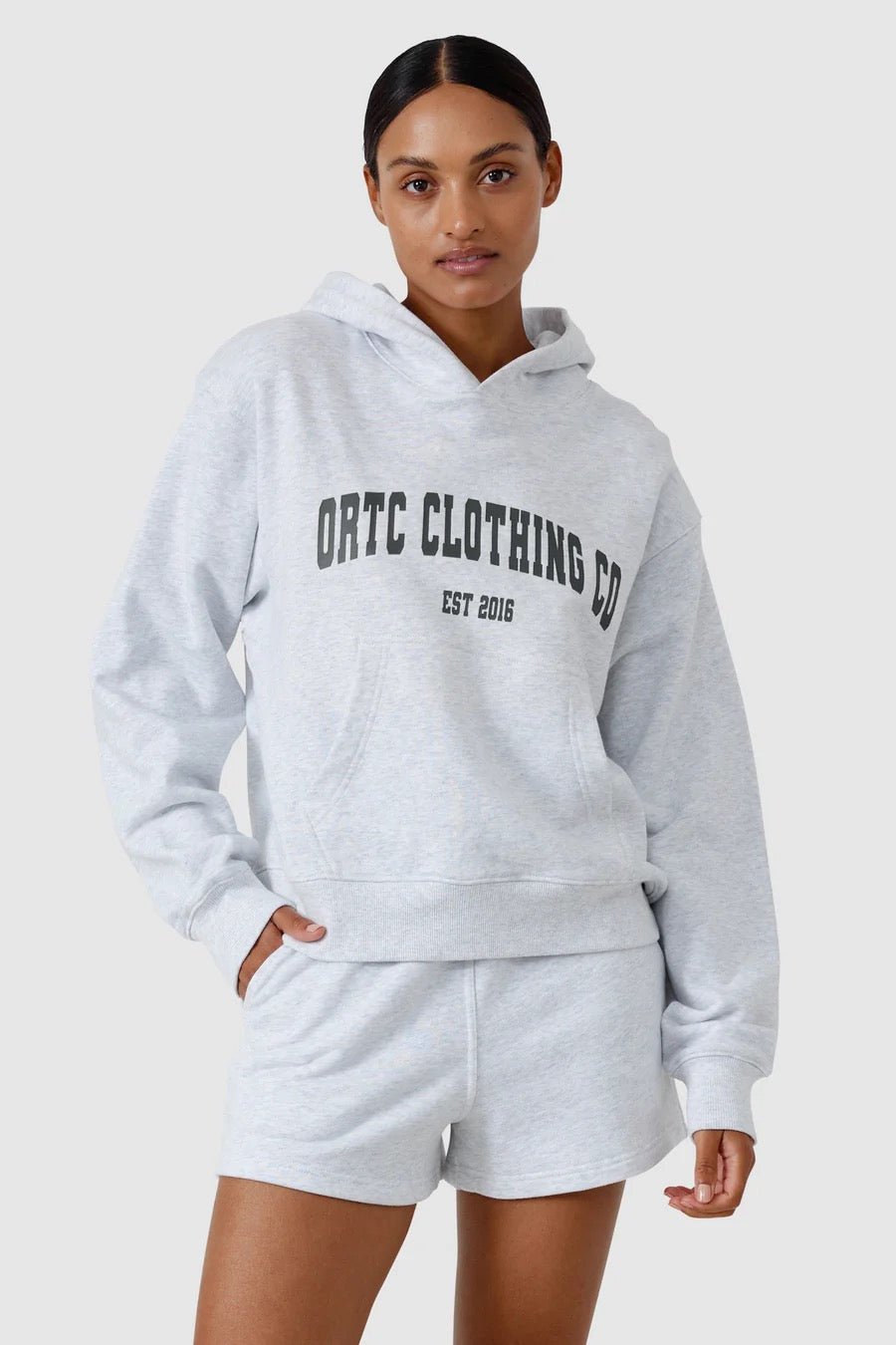 COLLEGE HOODIE WHITE MARLE - SUNDAY BEST TRADING CO