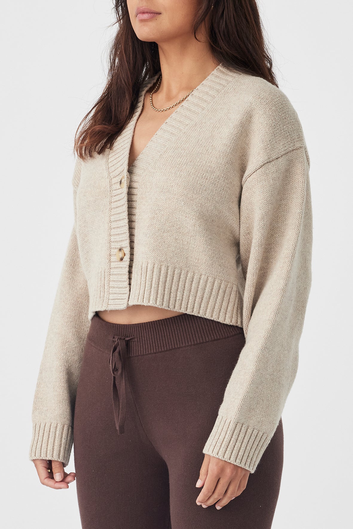 KENJI CARDIGAN - TAUPE MARLE - SUNDAY BEST TRADING CO