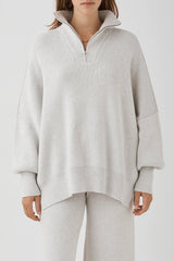 LONDON ZIP SWEATER GREY MARLE - SUNDAY BEST TRADING CO