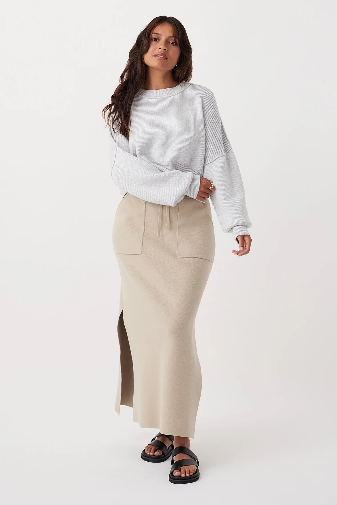 LOU SKIRT TAUPE - SUNDAY BEST TRADING CO