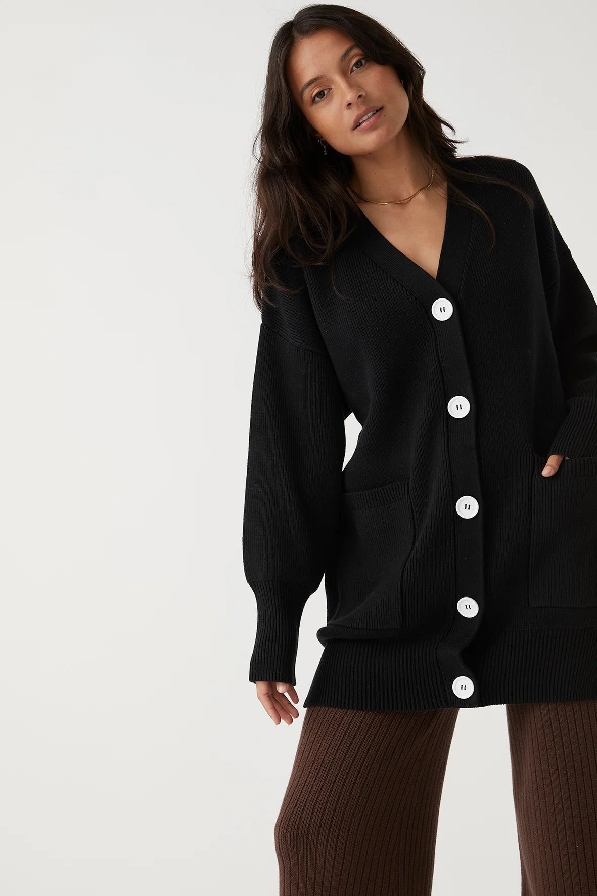 MAPLE CARDIGAN BLACK - SUNDAY BEST TRADING CO