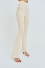 NINA FLARE KNIT PANT CREAM - SUNDAY BEST TRADING CO