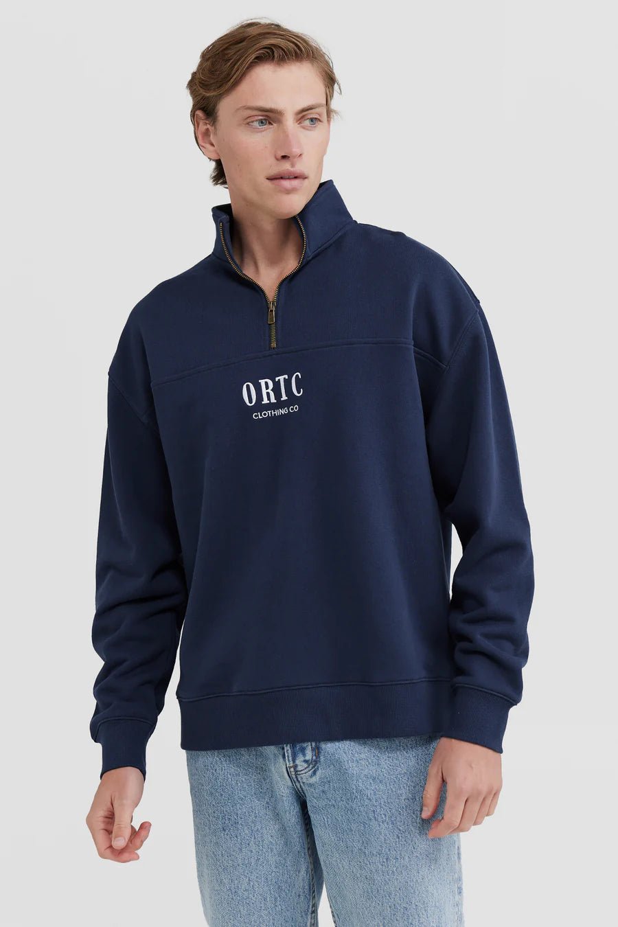 OVERSIZED LOGO QUARTER ZIP - SUNDAY BEST TRADING CO