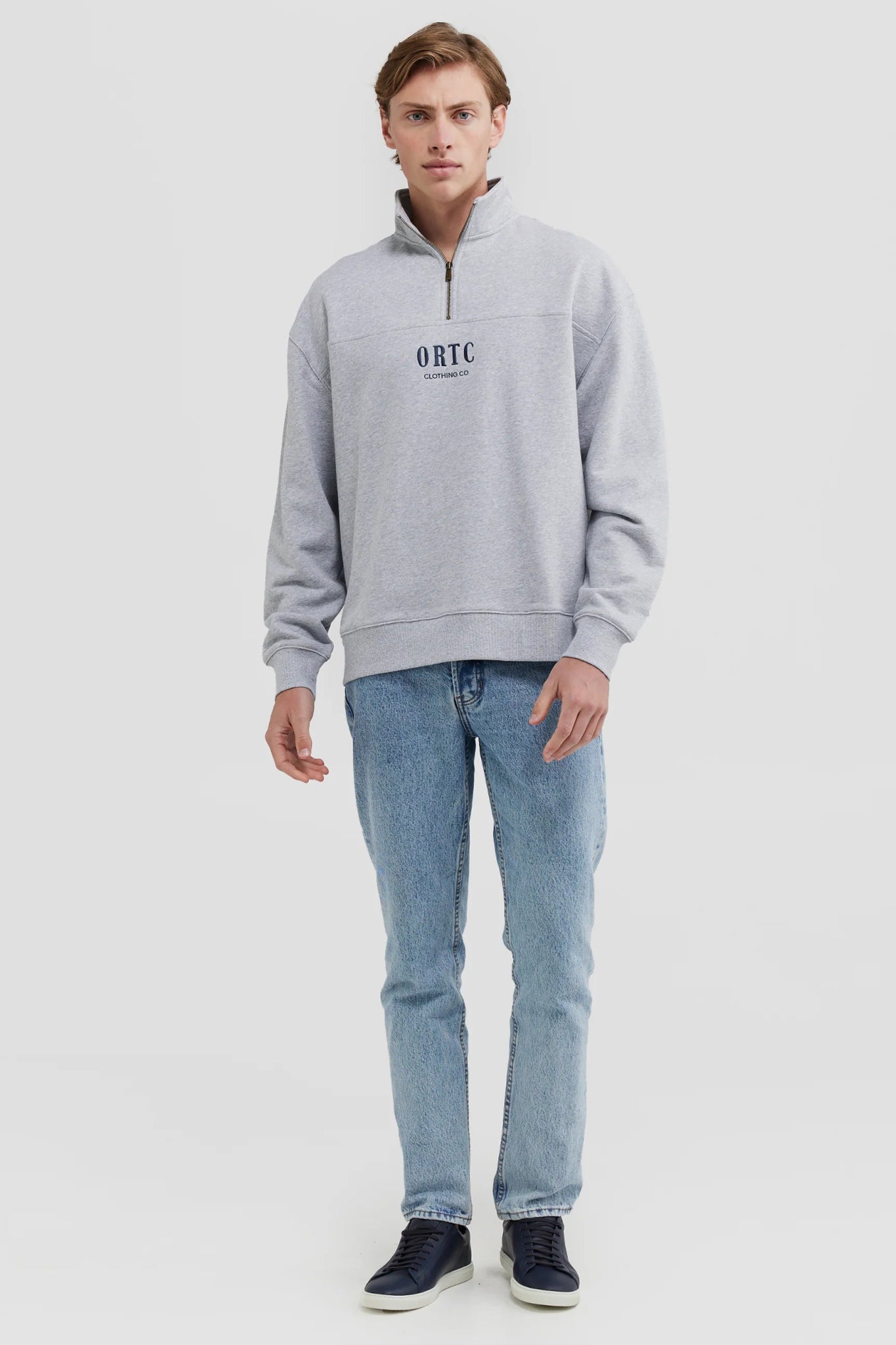 OVERSIZED LOGO QUARTER ZIP - SUNDAY BEST TRADING CO