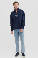 OVERSIZED LOGO QUARTER ZIP - SUNDAY BEST TRADING CO