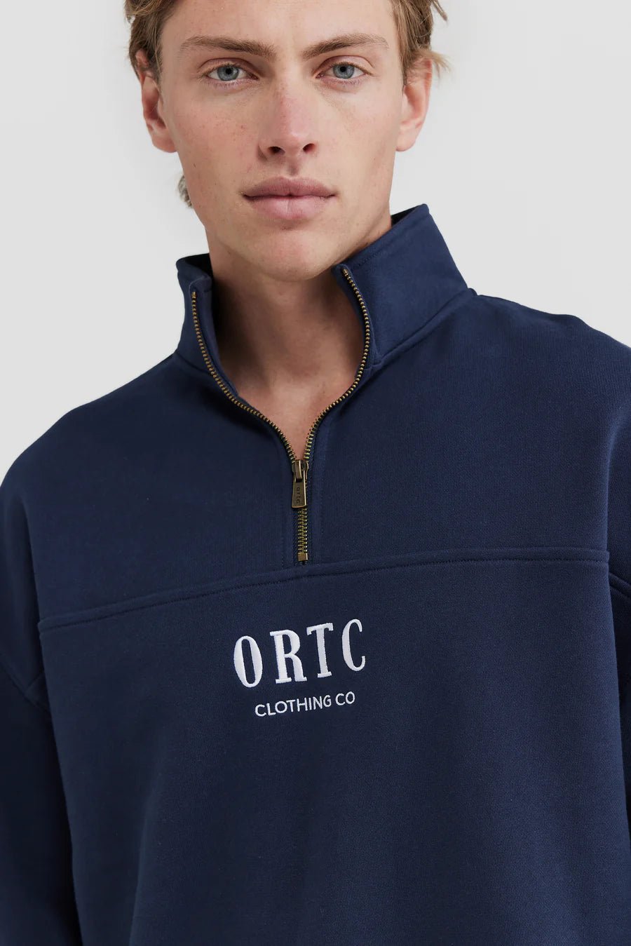 OVERSIZED LOGO QUARTER ZIP - SUNDAY BEST TRADING CO