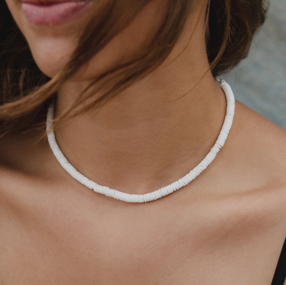 PADANGBAI NECKLACE - WHITE PUKA SHELL - SUNDAY BEST TRADING CO