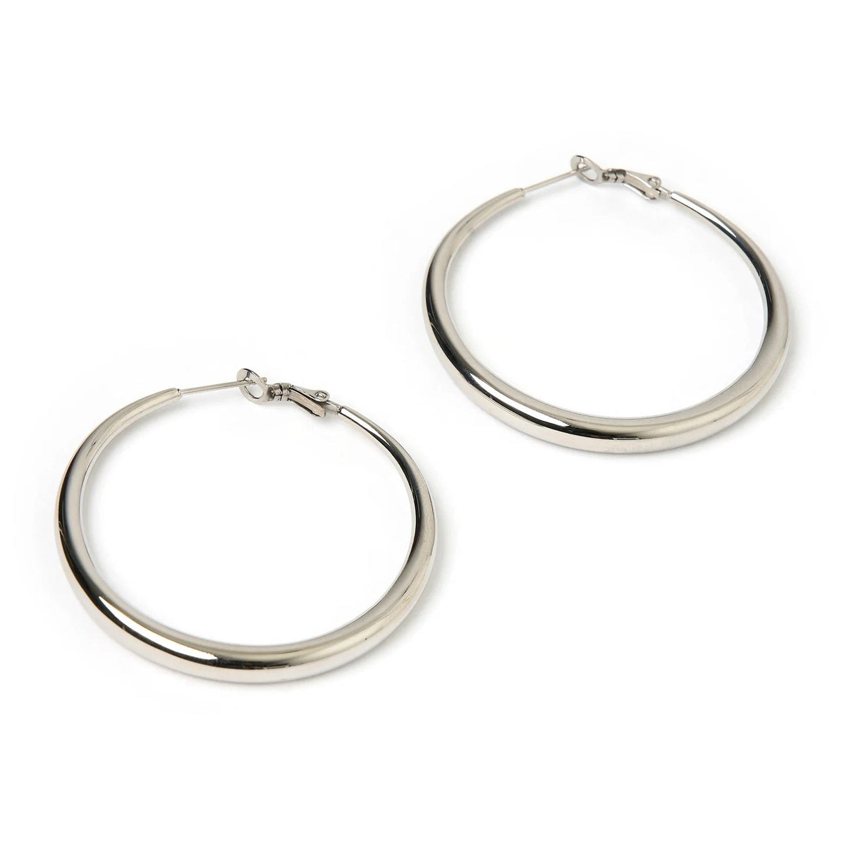 RILEY SILVER HOOP EARRINGS - LARGE - SUNDAY BEST TRADING CO