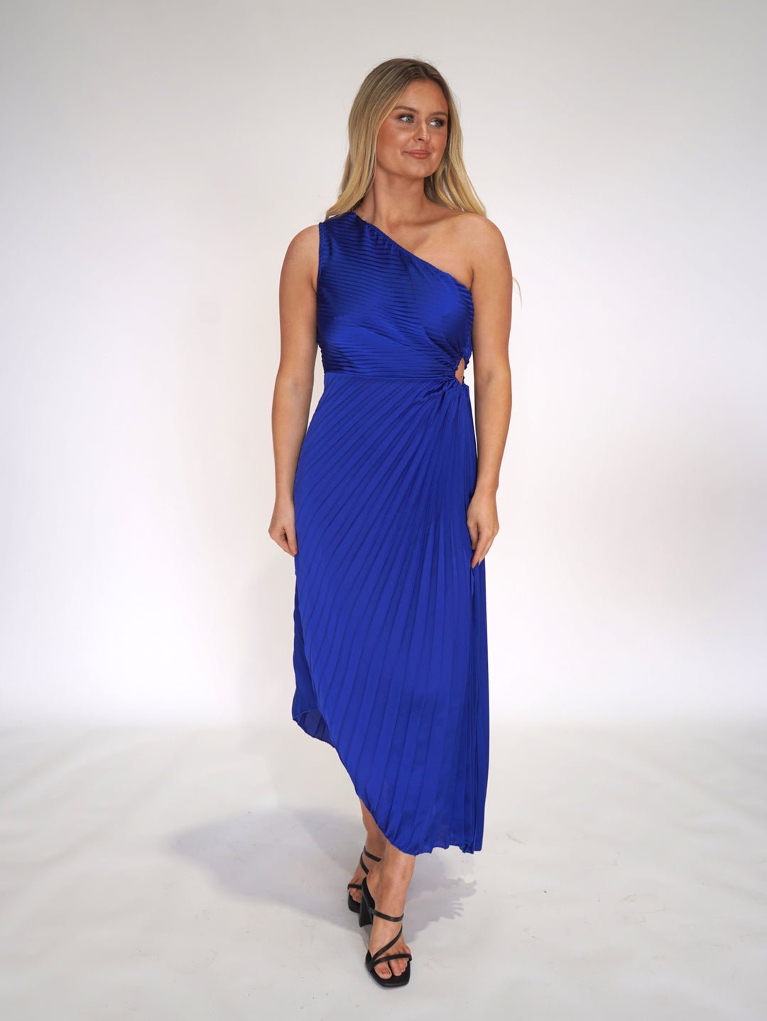 SASKI SATIN PLEATED DRESS - SUNDAY BEST TRADING CO