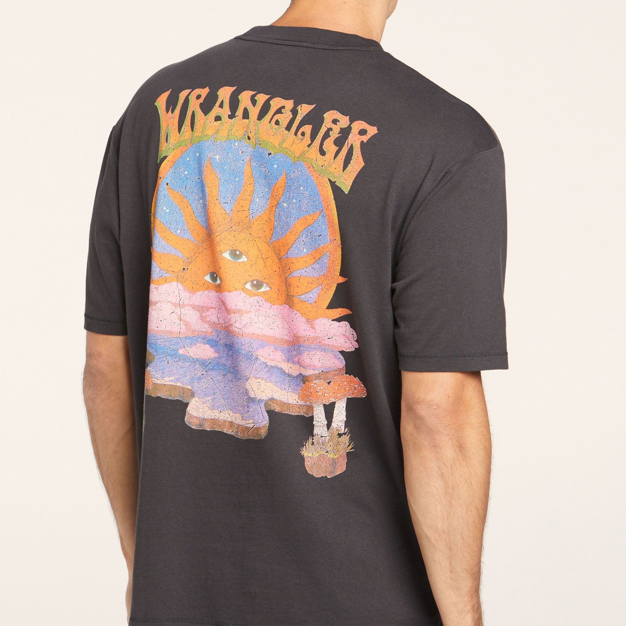 SETTING SUN BAGGY TEE WORN BLACK - SUNDAY BEST TRADING CO