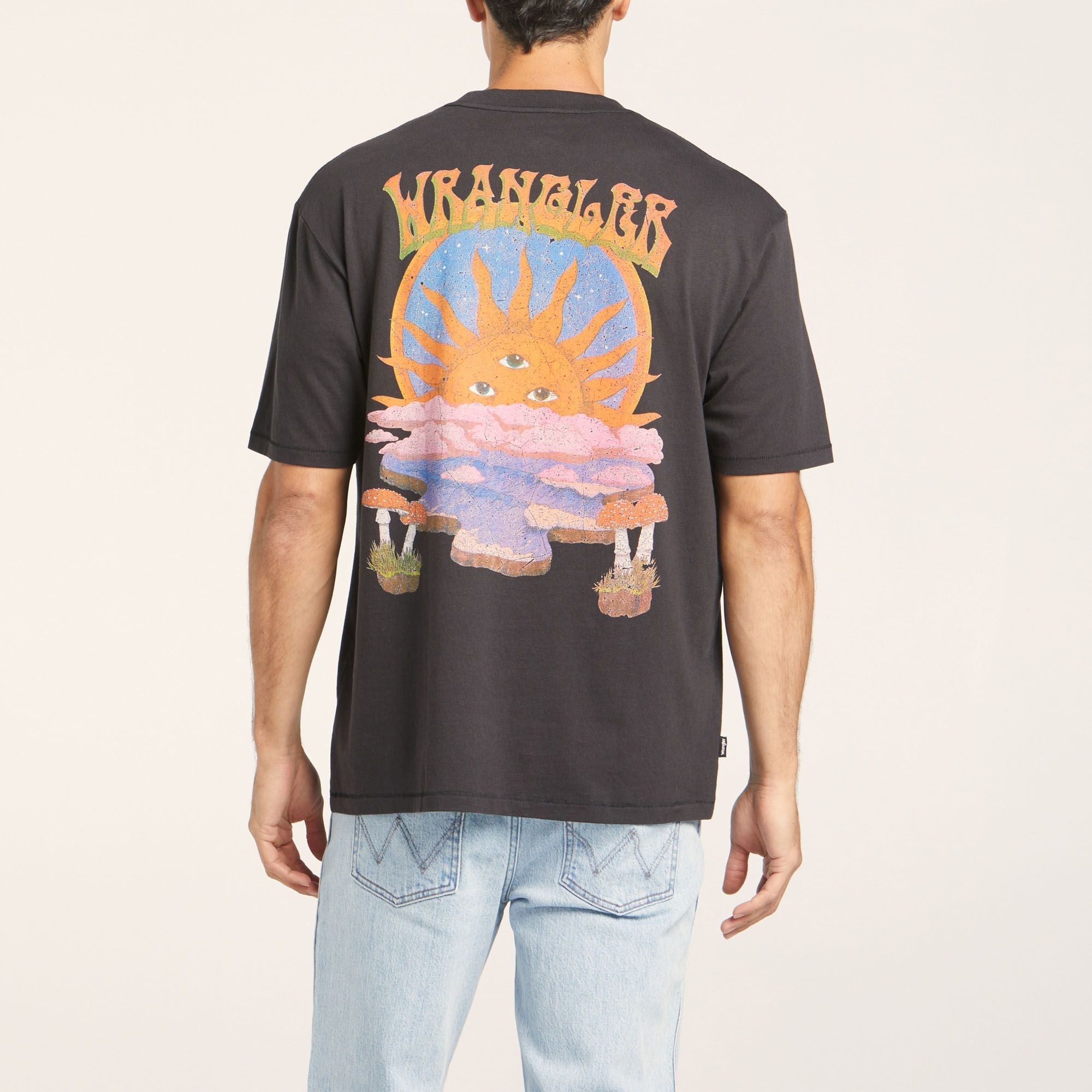 SETTING SUN BAGGY TEE WORN BLACK - SUNDAY BEST TRADING CO