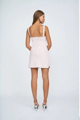 SIGNATURE TWILL PANEL MINI DRESS SOFT PINK - SUNDAY BEST TRADING CO