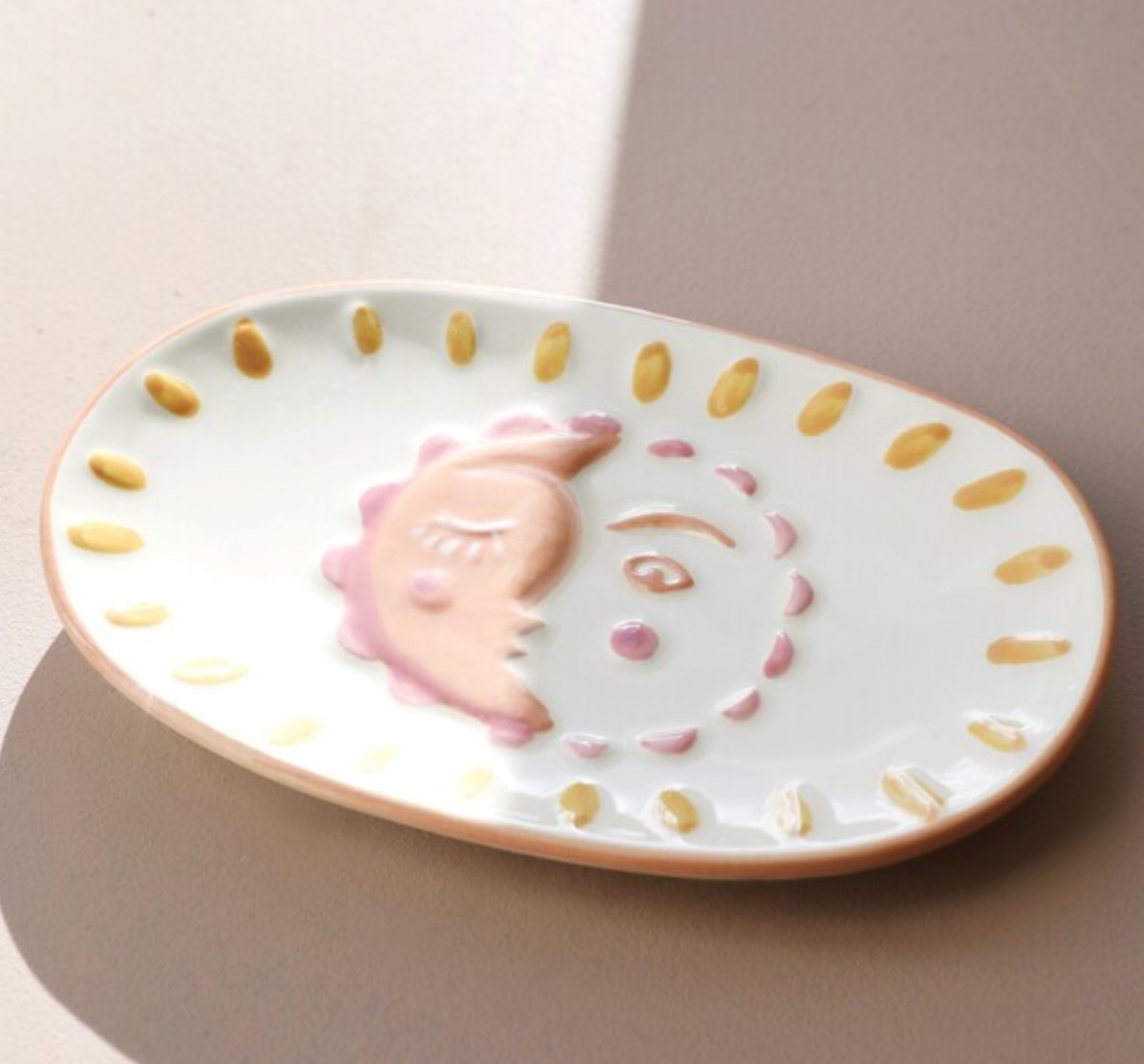 SUN AND MOON FACE TRINKET DISH - SUNDAY BEST TRADING CO