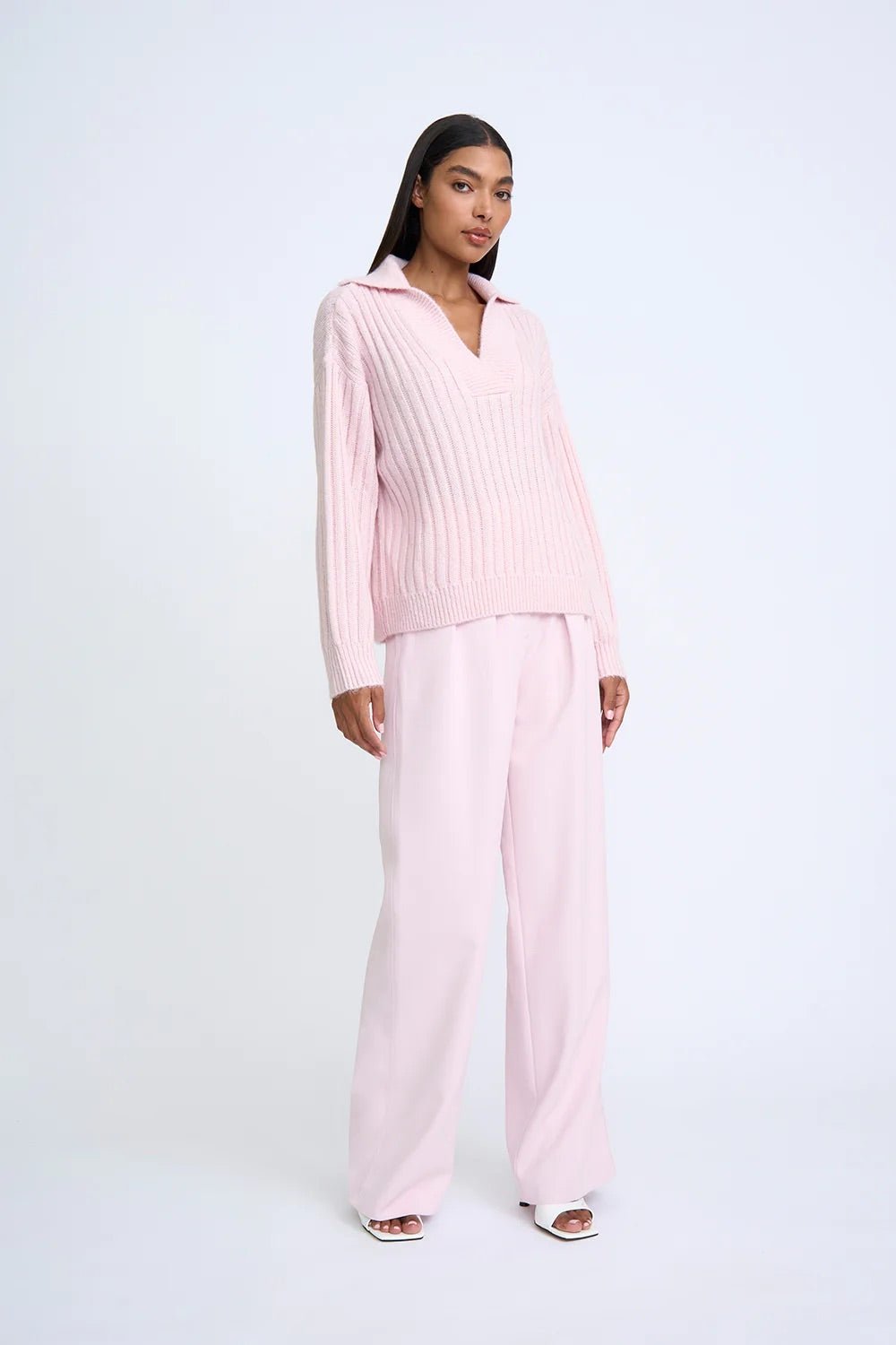COSMIC KNIT SWEATER SOFT PINK - SUNDAY BEST TRADING CO